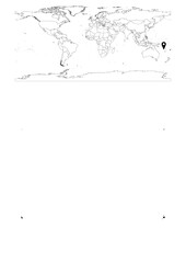Vector Fiji map, map of Fiji showing country location on world with solid and outline maps for Fiji on white background. File is suitable for digital editing and prints of all sizes.