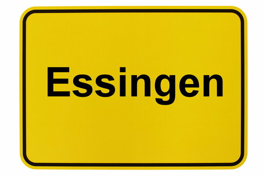 Illustration eines Ortsschildes der Gemeinde Essingen in Baden-W&uuml;rttemberg