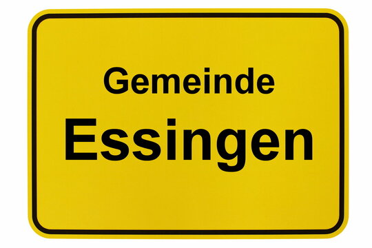 Illustration eines Ortsschildes der Gemeinde Essingen in Baden-W&uuml;rttemberg