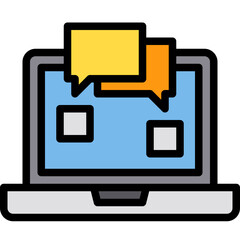 Chat box filled outline icon