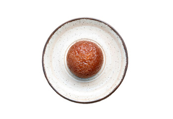 Hayrabolu dessert in white plate, top view