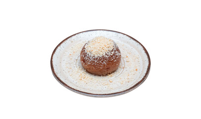 Hayrabolu dessert in white plate on isolated white bacground