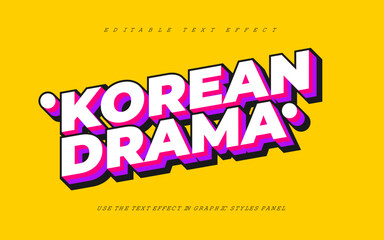 Korean drama editable text effect template - obrazy, fototapety, plakaty