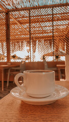 cup of tea on the table