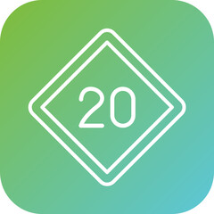20 Speed Limit Icon Style