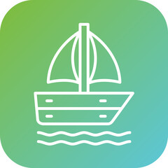 Sailing Boat Icon Style