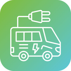 Electric Bus Icon Style