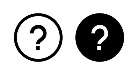 Help, question mark icon vector isolated on circle background