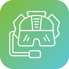 Pilot Helmet Icon Style