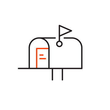 Mailbox line icon. Postbox outline icon. Isolated vector illustration.