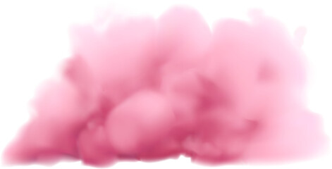 Realistic pink clouds set isolated on transparent background.  - Powered by Adobe