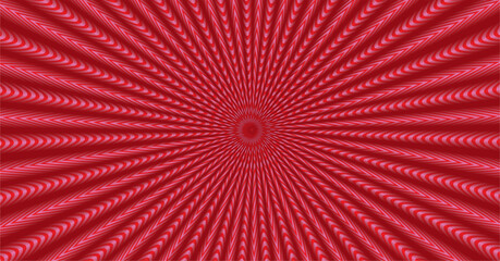 Different sunbeam, sunburst background in red. Dimension 16:9. Vector illustration.