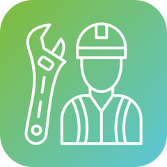 Construction Worker Icon Style