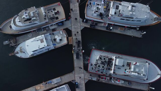 Overhead view of HM Landing dock, Patriot Sportfishing, Excalibur