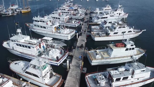 Flying over boats at HM Landing San Diego Bay