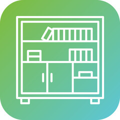 Library Shelves Icon Style
