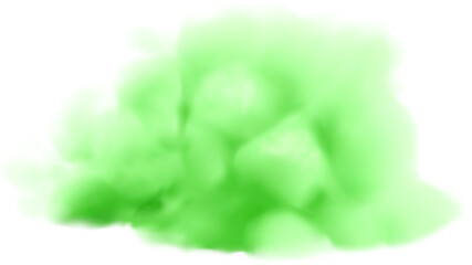 Green realistic cloud. Fluorescent Halloween fog transparent illustration