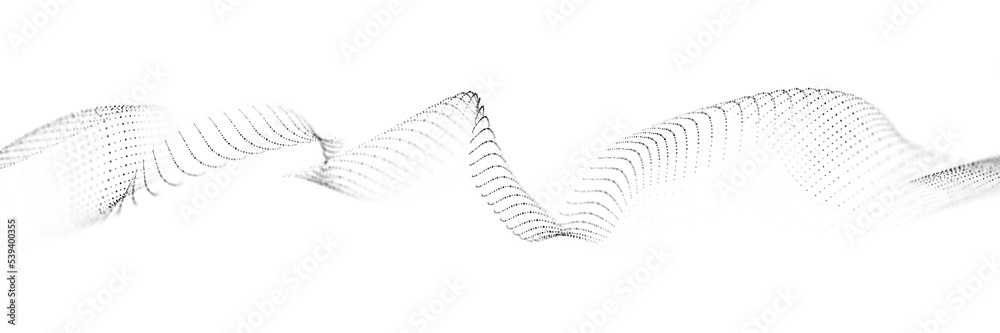Poster abstract black smooth wave on a white background. dynamic sound wave. design element. 3d rendering.