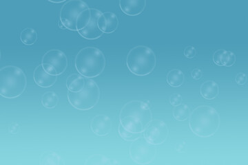 Fototapeta na wymiar bubbles in the air clean and clear concept in blue wallpaper