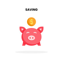 Saving icon. Vector illustration on white background.