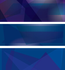 dark blue abstract vector backgrounds with geometric abstractions - set