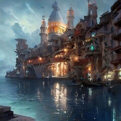 Fototapeta premium fantasy harbor 