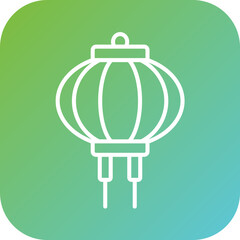 Fototapeta premium Red Paper Lantern Icon Style