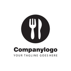 simple black fork knife for logo company design