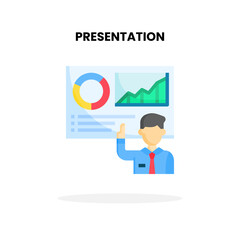 Presentation icon. Vector illustration on white background.