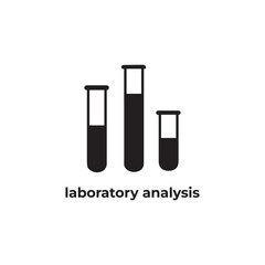 simple black laboratory analysis flat design icon template