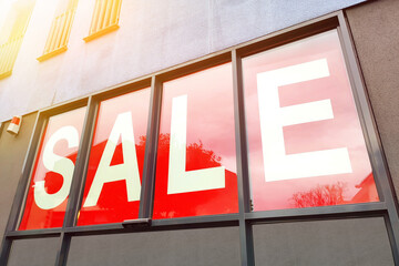 red sale sign at a shop in germany