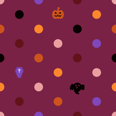 Halloween Seamless Polka dots seamless vector pattern background