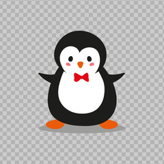 Cute Christmas character icon. Penguin