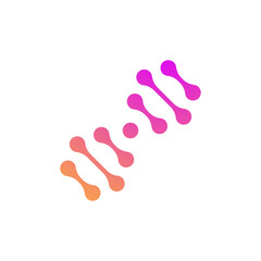 Colorful DNA icon. Bio code molecule 