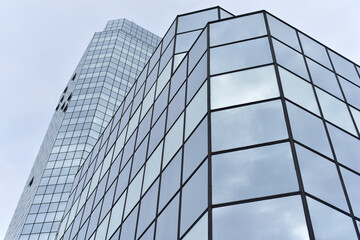 Fototapeta na wymiar Office buildings against the sky