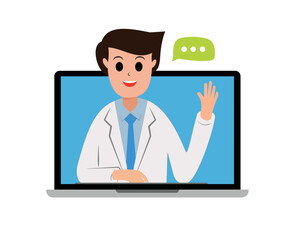 icon doctor online healthcare diagnosis and medical consultation