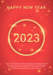 2023 Happy New Year luxury colorful posters. Set of design 2023 for Christmas celebration and season decoration, banner, cover, card, branding, social media, marketing,  Vector illustration.