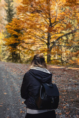 person in autumn park