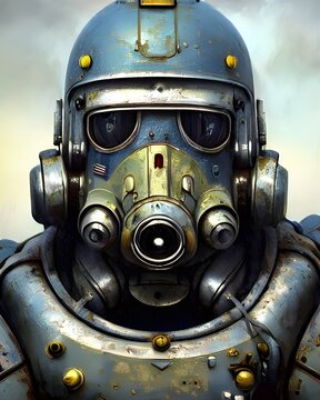 Post Apocalyptic alien armored robot 