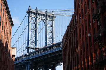 Obraz premium manhattan bridge photo during the day. Manhattan, New York.