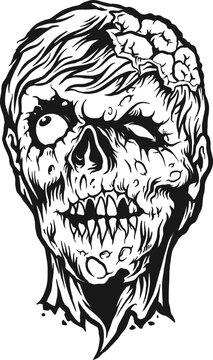 Scream Head Zombie Silhouette Clipart Vector illustrations for your work Logo, mascot merchandise t-shirt, stickers and Label designs, poster, greeting cards advertising business company or brands.