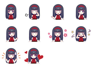 Girls character illustration set	