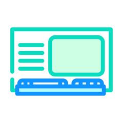 computer pc retro gadget color icon vector. computer pc retro gadget sign. isolated symbol illustration