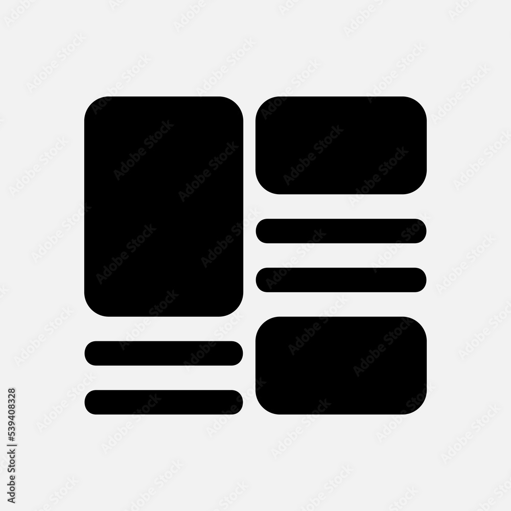 Poster layout icon in solid style, use for website mobile app presentation