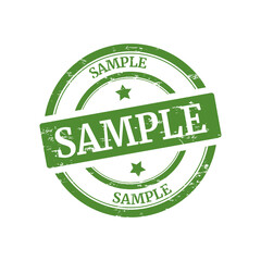 Green sample imprint isolated on white background