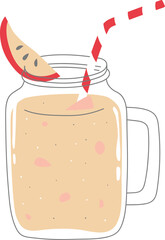 Stylized Apple Juice Drawing Illustration