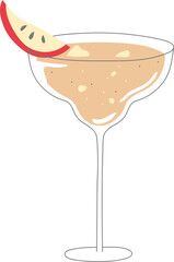 Stylized Apple Juice Drawing Illustration