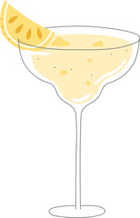 Stylized Lemon Juice Drawing Illustration