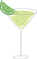 Stylized Lime Juice Drawing Illustration