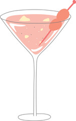 Stylized Cocktail Tequila Drawing Illustration